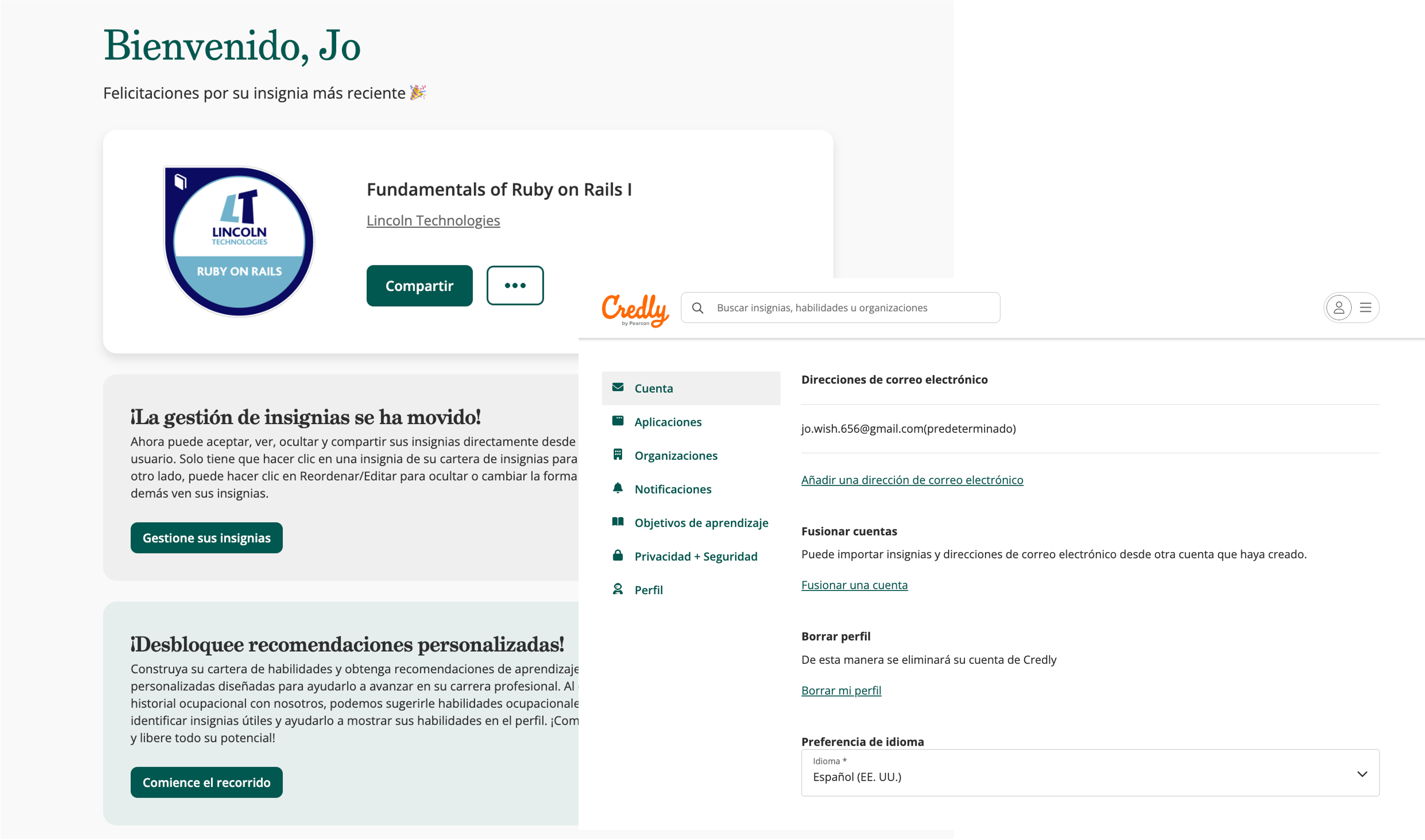 example of pages in spanish